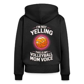 volley-ball dire drôle de cadeau de volley-ball - Sweat à capuche zippé Premium bio Femme - noir - Dos - Julia (174cm)