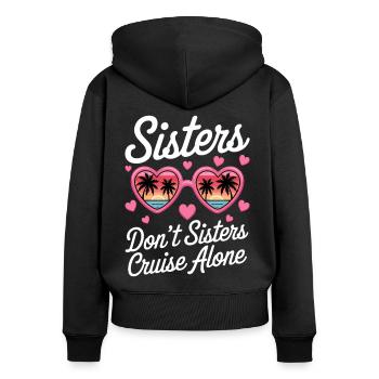 Kreuzfahrt Spruch Reise Schiffskreuzfahrt Geschenk - Frauen Premium Bio Zip Hoodie - Schwarz - Hinten - Julia (174cm)