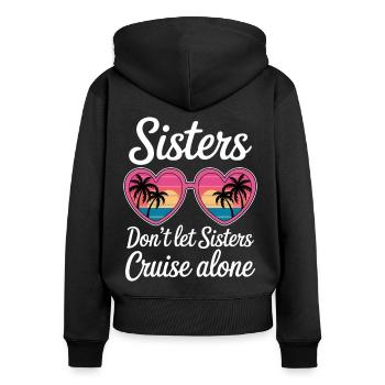 Croisière Dire Voyage Bateau Croisière Cadeau - Sweat à capuche zippé Premium bio Femme - noir - Dos - Julia (174cm)