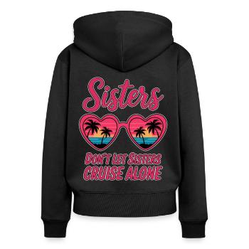 Kreuzfahrt Spruch Reise Schiffskreuzfahrt Geschenk - Frauen Premium Bio Zip Hoodie - Schwarz - Hinten - Julia (174cm)