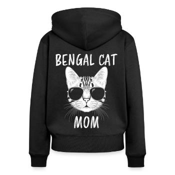 Bengalkatze Spruch Lustiges Bengalkatzen Geschenk - Frauen Premium Bio Zip Hoodie - Schwarz - Hinten - Julia (174cm)