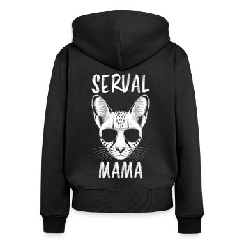 Savannah Katze Spruch Witz Savannah Katze Geschenk - Frauen Premium Bio Zip Hoodie - Schwarz - Hinten - Julia (174cm)