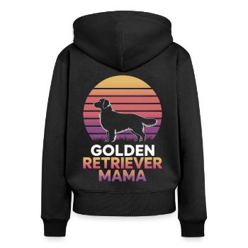 Golden Retriever Spruch Golden Retriever Geschenk - Frauen Premium Bio Zip Hoodie - Schwarz - Hinten - Julia (174cm)