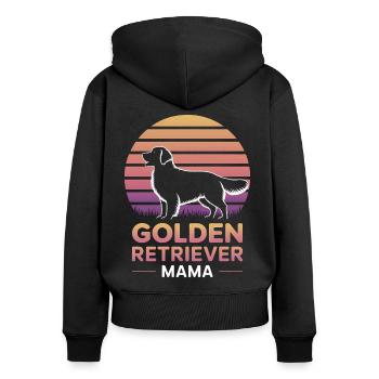 Golden Retriever Spruch Golden Retriever Geschenk - Frauen Premium Bio Zip Hoodie - Schwarz - Hinten - Julia (174cm)