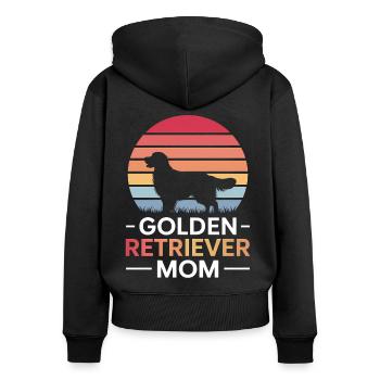 Golden Retriever Spruch Golden Retriever Geschenk - Frauen Premium Bio Zip Hoodie - Schwarz - Hinten - Julia (174cm)