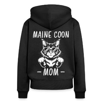 Maine Coon disant drôle Maine Coon cadeau - Sweat à capuche zippé Premium bio Femme - noir - Dos - Julia (174cm)