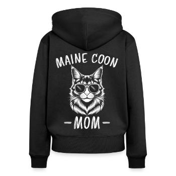 Maine Coon disant drôle Maine Coon cadeau - Sweat à capuche zippé Premium bio Femme - noir - Dos - Julia (174cm)