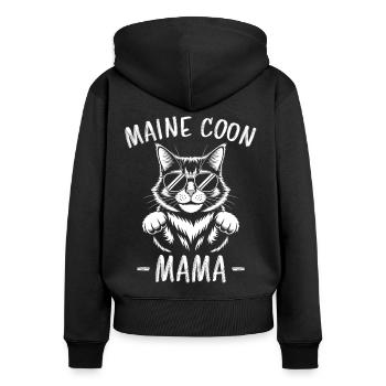Maine Coon disant drôle Maine Coon cadeau - Sweat à capuche zippé Premium bio Femme - noir - Dos - Julia (174cm)
