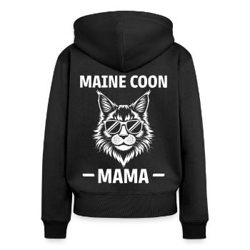 Maine Coon disant drôle Maine Coon cadeau - Sweat à capuche zippé Premium bio Femme - noir - Dos - Julia (174cm)