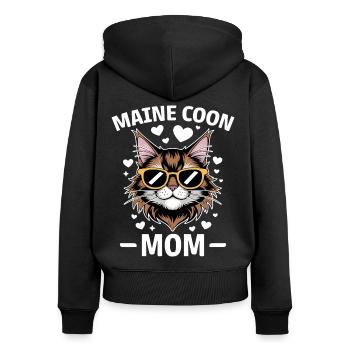 Maine Coon disant drôle Maine Coon cadeau - Sweat à capuche zippé Premium bio Femme - noir - Dos - Julia (174cm)
