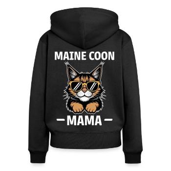 Maine Coon disant drôle Maine Coon cadeau - Sweat à capuche zippé Premium bio Femme - noir - Dos - Julia (174cm)
