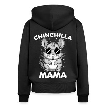 Chinchilla disant maman drôle Chinchilla cadeau - Sweat à capuche zippé Premium bio Femme - noir - Dos - Julia (174cm)
