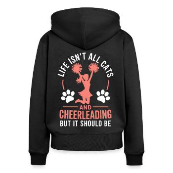 Cheerleading disant drôle Cheerleading cadeau - Sweat à capuche zippé Premium bio Femme - noir - Dos - Julia (174cm)