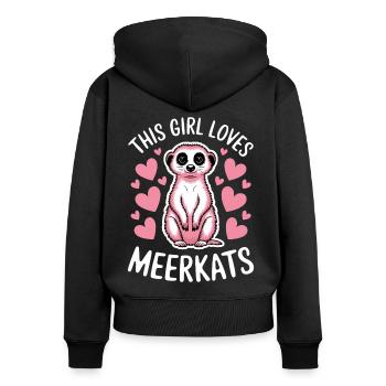 Meerkat Saying Funny Meerkat Gift - Women's Premium Organic Zip Hoodie - black - Back - Julia (174cm)