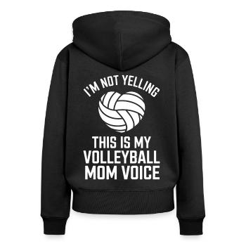 volley-ball dire drôle de cadeau de volley-ball - Sweat à capuche zippé Premium bio Femme - noir - Dos - Julia (174cm)