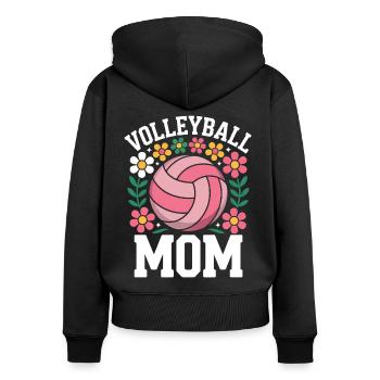 volley-ball dire drôle de cadeau de volley-ball - Sweat à capuche zippé Premium bio Femme - noir - Dos - Julia (174cm)