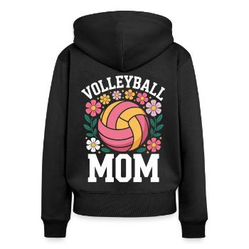 volley-ball dire drôle de cadeau de volley-ball - Sweat à capuche zippé Premium bio Femme - noir - Dos - Julia (174cm)