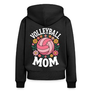 volley-ball dire drôle de cadeau de volley-ball - Sweat à capuche zippé Premium bio Femme - noir - Dos - Julia (174cm)
