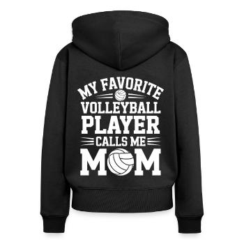 volley-ball dire drôle de cadeau de volley-ball - Sweat à capuche zippé Premium bio Femme - noir - Dos - Julia (174cm)