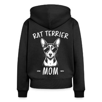 Rat Terrier Spruch Lustiges Rat Terrier Geschenk - Frauen Premium Bio Zip Hoodie - Schwarz - Hinten - Julia (174cm)