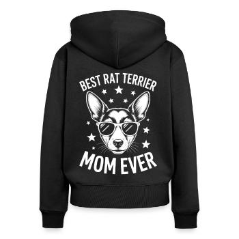 Rat Terrier Spruch Lustiges Rat Terrier Geschenk - Frauen Premium Bio Zip Hoodie - Schwarz - Hinten - Julia (174cm)