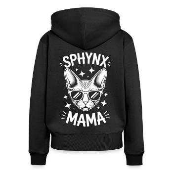 Sphynx Katze Spruch Lustiges Sphynx Katze Geschenk - Frauen Premium Bio Zip Hoodie - Schwarz - Hinten - Julia (174cm)