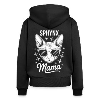 Chat Sphynx Disant Drôle Chat Sphynx Cadeau - Sweat à capuche zippé Premium bio Femme - noir - Dos - Julia (174cm)