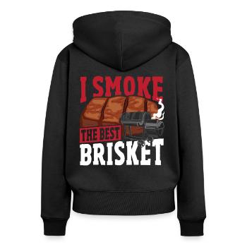 Grilled Meat Grilled Smoked Beef - Women's Premium Organic Zip Hoodie - black - Back - Julia (174cm)