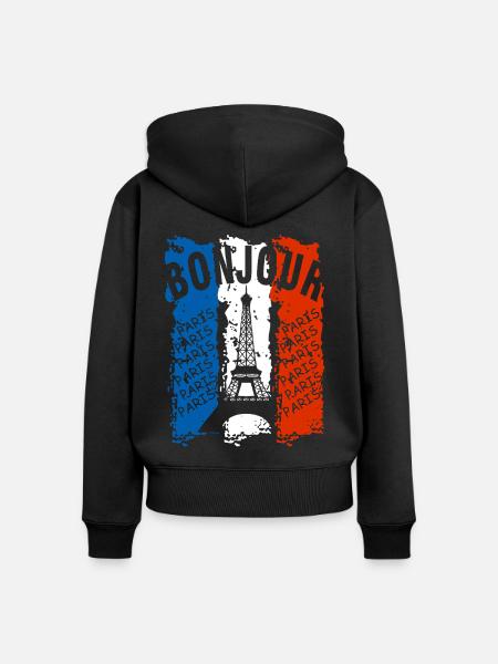 Flagge Frankreichs - Frauen Premium Bio Zip Hoodie - Schwarz