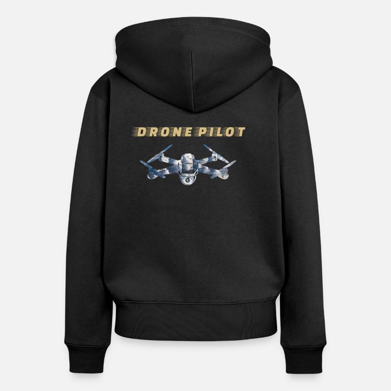 Drones Pilot Drone Pilot - Women's Premium Organic Zip Hoodie - black