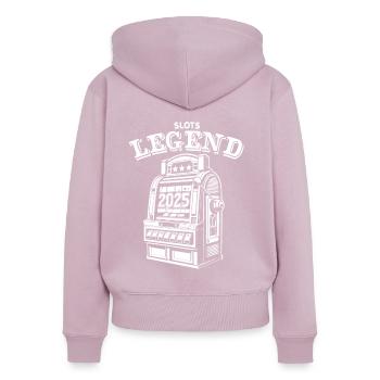 Slots Legend - Slotmachine - 2025 - Jackpot - Frauen Premium Bio Zip Hoodie - Altrosa - Hinten - Julia (174cm)