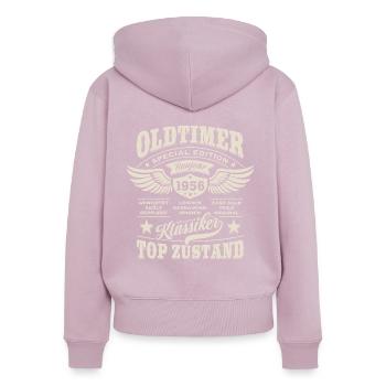 Oldtimer Baujahr 1956 - Geburtstag - Geschenk - Frauen Premium Bio Zip Hoodie - Altrosa - Hinten - Julia (174cm)