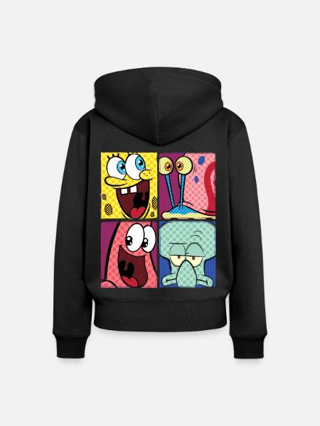SpongeBob SquarePants, Gary, Patrick and Squidward - Women's Premium Organic Zip Hoodie - black