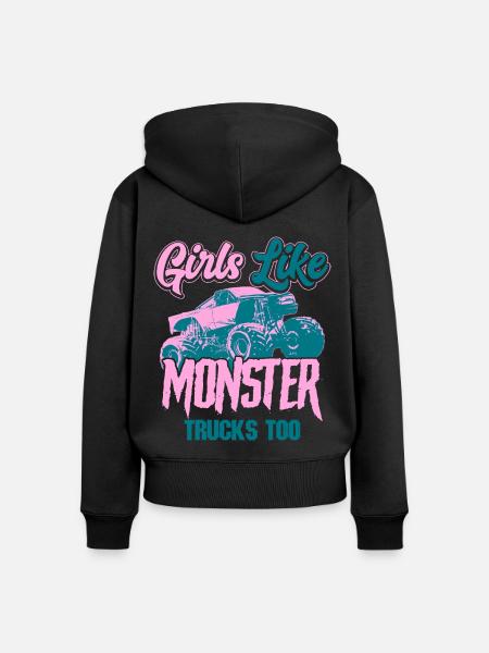 Monstertruck - Frauen Premium Bio Zip Hoodie - Schwarz