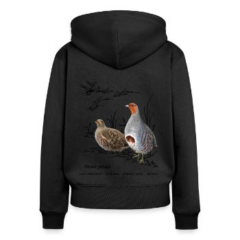 Perdrix - Sweat à capuche zippé Premium bio Femme - noir - Dos - Julia (174cm)