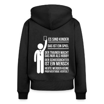 Fußball Regeln auf Fußballplatz für Eltern - Frauen Premium Bio Zip Hoodie - Schwarz - Hinten - Julia (174cm)