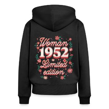 Geburtstagsfrau Jahrgang 1952 Frau 70 Jahre - Frauen Premium Bio Zip Hoodie - Schwarz - Hinten - Julia (174cm)