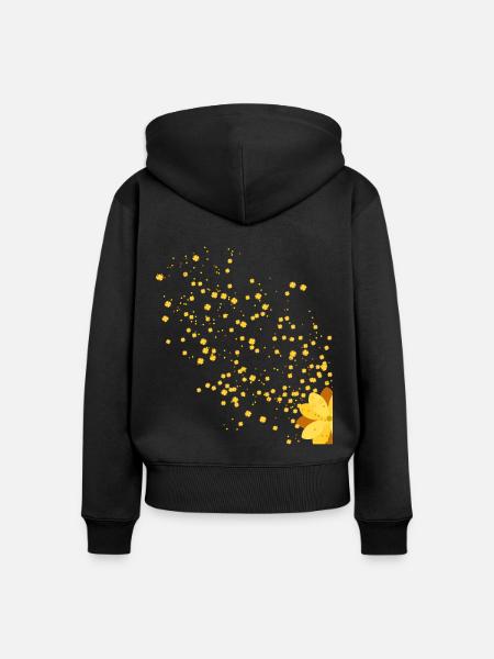 gelbe Blume - Frauen Premium Bio Zip Hoodie - Schwarz