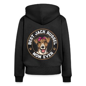Best Jack Russel Mom Ever Dog Mother - Frauen Premium Bio Zip Hoodie - Schwarz - Hinten - Julia (174cm)
