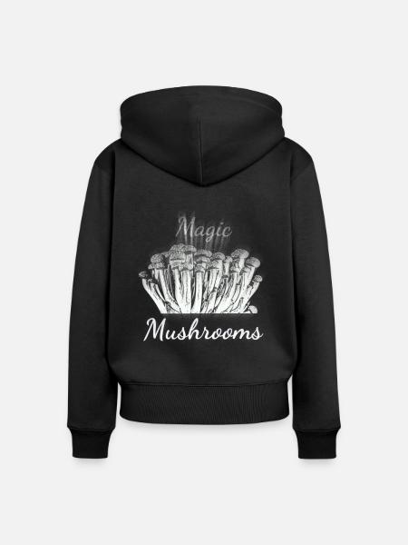 Magische Pilze - Frauen Premium Bio Zip Hoodie - Schwarz