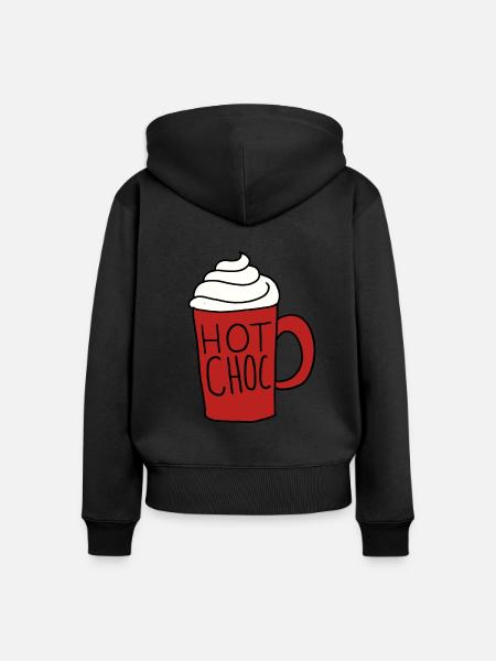 Heiße Schokolade - Frauen Premium Bio Zip Hoodie - Schwarz