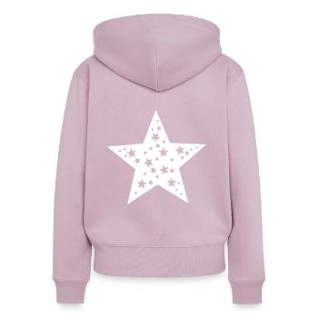 étoile - Sweat à capuche zippé Premium bio Femme - rose poudré - Dos - Julia (174cm)
