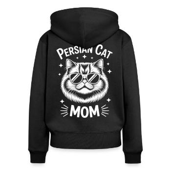 Perserkatze Spruch Lustiges Perserkatzen Geschenk - Frauen Premium Bio Zip Hoodie - Schwarz - Hinten - Julia (174cm)