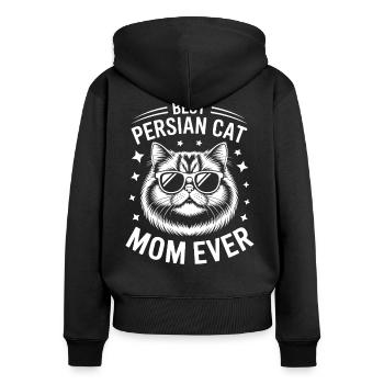 Persian Cat Saying Funny Persian Cat Gift - Women's Premium Organic Zip Hoodie - black - Back - Julia (174cm)