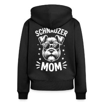Schnauzer Spruch Mama Lustiges Schnauzer Geschenk - Frauen Premium Bio Zip Hoodie - Schwarz - Hinten - Julia (174cm)