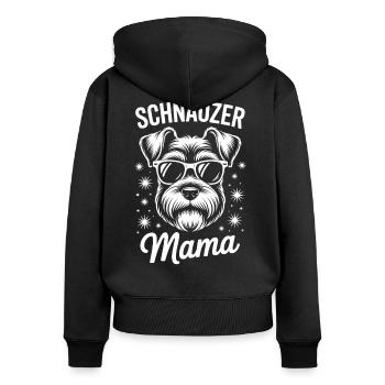 Schnauzer Spruch Mama Lustiges Schnauzer Geschenk - Frauen Premium Bio Zip Hoodie - Schwarz - Hinten - Julia (174cm)
