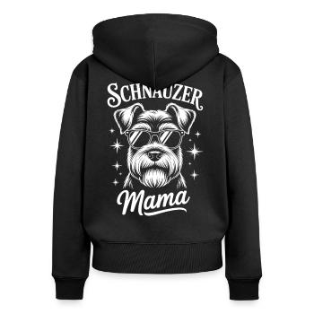 Schnauzer Spruch Mama Lustiges Schnauzer Geschenk - Frauen Premium Bio Zip Hoodie - Schwarz - Hinten - Julia (174cm)
