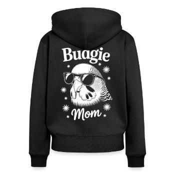 Perruche disant drôle de perruche cadeau - Sweat à capuche zippé Premium bio Femme - noir - Dos - Julia (174cm)
