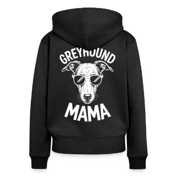 Greyhound Saying, Greyhound Mom, Greyhound Gift - Women's Premium Organic Zip Hoodie - black - Back - Julia (174cm)