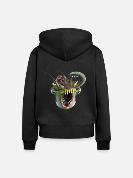 Grüne Untote - Frauen Premium Bio Zip Hoodie - Schwarz